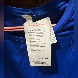 Lululemon Mind Over Miles Long Sleeve in Blue